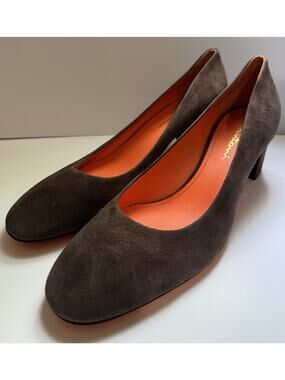 Santoni Women's Fight Suede Low Heel Pump Size 10.5